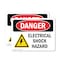 Signmission Electrical Shock Hazard Danger Sign, Plastic, 10in W x 7in L, 2PK OS-2PACK-DS-P-710-L-2215 - alternate 1